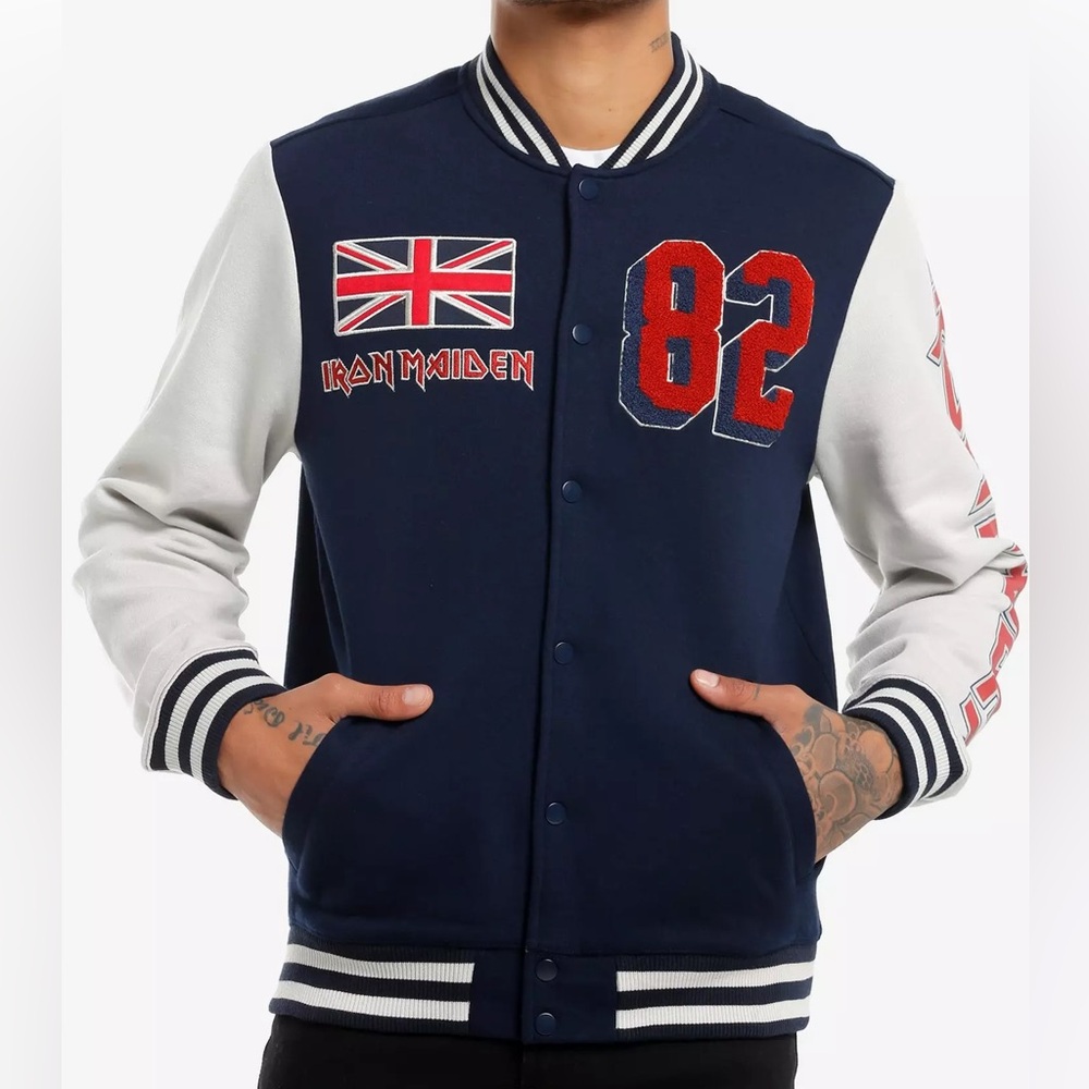 Unisex Iron Maiden‎ Number Of The Beast Varsity Jacket Hot Topic